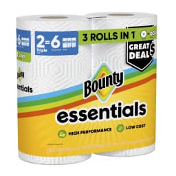 Bounty Essentials Paper Towels Select-A-Size, 2 Triple Rolls, White, 162 Sheets Per Roll - Thumbnail 13