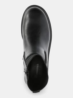No Boundaries Women's Faux Leather and Knit Chelsea Boots - Thumbnail 4