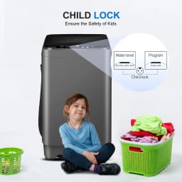 GGTB 25lbs Portable Washing Machine - Fully Automatic Top Load Washer with Stainless Steel Tub for Apartments Dorms - Thumbnail 2