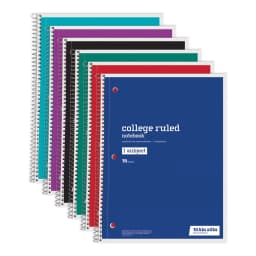 Just Basics® Wirebound Notebook, 8" x 10-1/2", College Ruled, 70 Sheets, Assorted Colors, Pack - Thumbnail 4