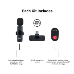 onn Portable LED Video Light Kit with Tripod Grip, Smartphone Holder & Bluetooth Remote for Vlogging, Streaming, and Photography - Thumbnail 5