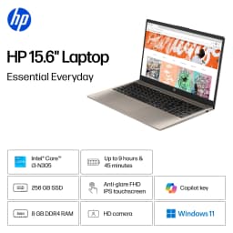 HP 15.6 inch FHD IPS Touch Windows 11 Laptop Intel Core i3-N305 8GB 256GB SSD Cozy Cashmere - Thumbnail 2