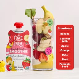 Once Upon a Farm Organic Refrigerated Kids' Snack Strawberry Banana Swirl Dairy-Free Smoothie, 4oz Pouch (4 Pack) - Thumbnail 2