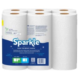 Sparkle Tear-a-Square Paper Towels, 6 Double Rolls - Thumbnail 3