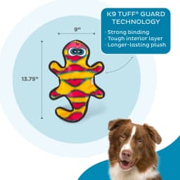 Outward Hound Durablez Medium Gecko Stuffing-Free Squeaky Plush Dog Toy for Puppies & Dogs - Interactive, Soft Yet Tough, No Mess, Jumbo Squeaker - Thumbnail 3