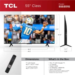TCL 55” Class S5 (55S551G) 4K UHD HDR LED Smart TV with Google TV (NEW 2024) - Thumbnail 12
