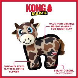 KONG® Ballistic® Cow Squeaker Dog Toy, Medium, for Dogs Between 15-35 lbs - Thumbnail 2