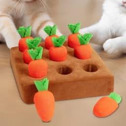 Dog Toys, Carrot Plush Toy with 12 Carrots Feed Games Pet Easter Gifts for Pets Lovers - Thumbnail 3