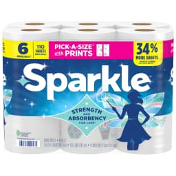 Sparkle Pick-A-Size Paper Towels, Multi-Color, 6 Double Rolls, 110 Sheets per Roll - Thumbnail 2