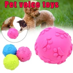 BETTERLIFE Chew Toys For Dogs Indestructible Rubber Squeaker Ball New Squeaky J0 Sound E4H7 - Thumbnail 1