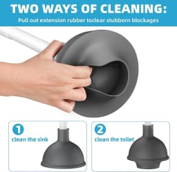 AVOXEZOR Toilet Brush and Plunger Set, Toilet Plungers for Bathroom Heavy Duty Toilet Bowl Brush and Holder Hidden Toilet Plunger and Brush Set - Thumbnail 4