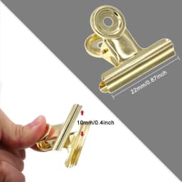 ‎SHBOTO Small Light Gold Metal Bulldog Hinge Clips, 30 Pcs, 22mm - Thumbnail 15