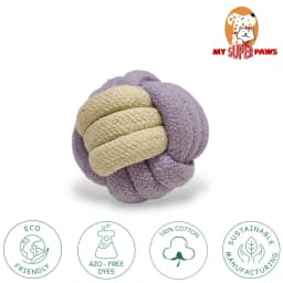 Pack of 3 Durable Rope Ball Toys for Dog Natural Tug Tough Durable Fetch Chew Teeth Interactive Play - Thumbnail 2