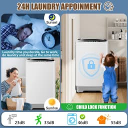 Adnoom Portable Washing Machine, 17.8 lbs Fully Automatic Compact Washer, 10 Wash Programs, Washer and Spin Dryer Combo with Dump Pump, Ideal - Thumbnail 5