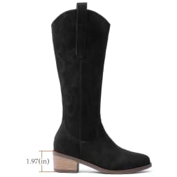 Northblanc Western Cowboy Boots for Women - Knee High Pointed Toe Chunky Heel Cowgirl Boots, Retro Country Vintage Classic Tall Boots - Thumbnail 3