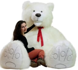 American Made 9 Foot Giant Teddy Bear Soft 108 Inches Enormous Huge Stuffed Animal White Made in USA - Thumbnail 2