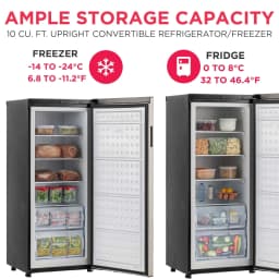 Frigidaire 10.0 Cu Ft Upright Convertible Refrigerator Freezer, Platinum Garage Ready Fridge or Freezer for Home, Kitchen, Basement, Office - Thumbnail 2