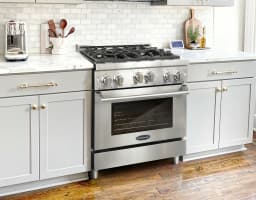 Cosmo 4 Piece Kitchen Appliance Package with 30" Freestanding Gas Range 30" Under Cabinet Range Hood 24" Built-in Integrated Dishwasher & French Door - Thumbnail 3