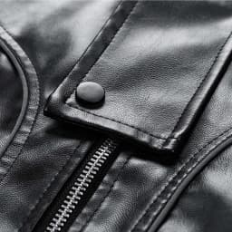 YLSDY Men Patchwork PU Leather Jacket Motorcycle Coat Bomber Retro Color Block Print Waterproof Outwear Streetwear Black XL - Thumbnail 4