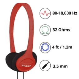 RHEA- Universal 3.5Mm On-Ear Adjustable Lightweight Headphones Kph7 By Koss - Thumbnail 3