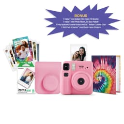 Fujifilm instax Mini SE Instant Camera with Case, Album, 10 Pack of Film, and Frame Stickers, Pink (Value bundle) - Thumbnail 15