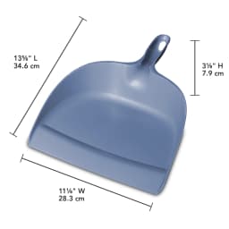 Sterilite Plastic Dustpan with Deep Basin, Handle Attaches to Broom Stick or Hangs on Wall, Indoor Floor Sweeping, Blue - Thumbnail 2
