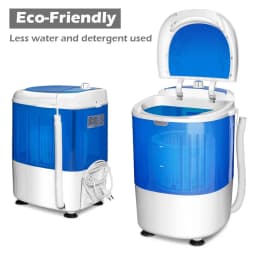 Costway 5.5lbs Portable Mini Compact Washing Machine Electric Laundry Spin Washer Dryer Blue - Thumbnail 5