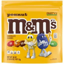 M&M'S Peanut Chocolate Movie Night Candy, Party Size Bag, 38 oz - Thumbnail 1