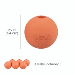 Harry Barker Durable All-Natural Rubber Balls for Dogs, 2.5" Rubber Balls, Orange, 6 Pack Set - Thumbnail 6