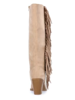Time And Tru Women's Faux Suede Tall Fringe Boots - Thumbnail 3