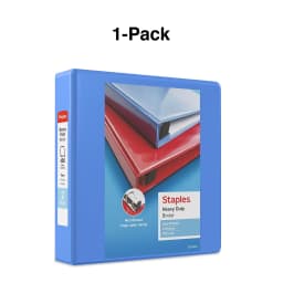 Staples Heavy Duty 2" 3-Ring View Binder Periwinkle (24689) 56291-CC/24689 - Thumbnail 5