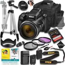 Nikon COOLPIX P1100 Digital Camera + 128 GB Memory + Extra Battery + Camera Case + Tripod + More (17pc Bundle) (International Version) - Thumbnail 1