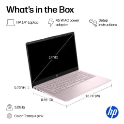 HP 14 inch HD Windows Laptop AMD Athlon Silver 7120U Processor 4GB 256GB SSD Tranquil Pink - Thumbnail 7