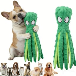 IGEED Squeaky Dog Toys for Aggressive Chewers 12.6 Inch Durable Interactive Plush Puppy Toy with Squeaker Machine Washable Fetch Tug Plaything - Thumbnail 2