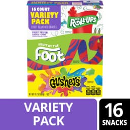 Fruit Roll-Ups, Fruit by the Foot, Gushers Gluten Free Fruit Flavored Snacks (16 Pouches) - Thumbnail 1