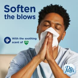 Puffs Facial Tissues Plus Lotion with the Scent of Vicks, 1 Cube Box, 48 Tissues Per Box - Thumbnail 7