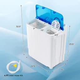 Resenkos 17.6 lbs Portable Washing Machine with Drain Pump-Blue, Portable Washing Machine for RV, Apartments and Dorms - Thumbnail 3