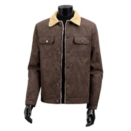 Zedker Mens Faux Leather Jacket Hooded Stand Collar Leather Jacket for Men Coffee XL - Thumbnail 4