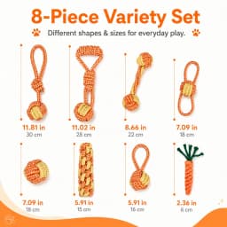 MGEZCOO Durable Dog Toys for Aggressive Chewers - Rope Chew Toys for Dogs - 8 Pack Interactive & Safe Chew Toys for Small & Large Dogs - Fun - Thumbnail 6