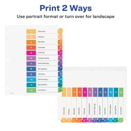 Avery Ready Index 12 Tab Dividers, Customizable TOC, 1 Set (11141) - Thumbnail 3