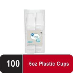 Great Value All Purpose Disposable Plastic Cups, Clear, 5 oz, 100 Count - Thumbnail 1