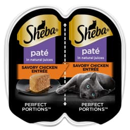 Sheba Perfect Portions Wet Cat Food Pate, Savory Chicken Entree, 2.6 oz Twin Pack Tray - Thumbnail 1