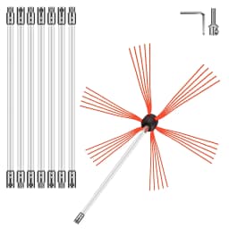 VEVOR Chimney Sweep Kit 26ft Length, Chimney Cleaning Tool Kits with 8 Nylon Flexible Rods, Chimney Brush Kit Driven by Drill for Sweeping Fireplace - Thumbnail 10