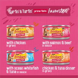 Purina Friskies Surfin' & Turfin' Favorites Prime Filets Wet Cat Food Variety Pack, 5.5 oz Cans (48 Pack) - Thumbnail 4