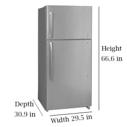 Smeta 18 Cu ft Refrigerator Top Freezer Thermostat Apartment Size Stainless Steel - Thumbnail 7