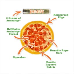 Doggijuana Tuffer Chewer Plush Dog Toy with Juananip Catnip, Squeaky Refillable Toy, Pepperoni Pizza - Thumbnail 2