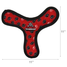 Tuffy Ultimate Boomerang Red Paw Durable Plush Squeaky Dog Toy - Thumbnail 6