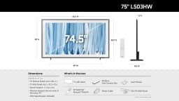 Samsung 75” Class The Frame Pro Series Neo QLED 4K Samsung Vision AI Smart TV Smart Tizen TV 2026 - QN75LS03HWFXZA - Thumbnail 10