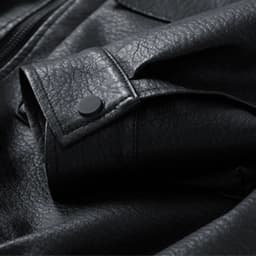 RYDCOT Mens Matte Leather PU Jacket Classic Vintage Style Leather Jackets for Men Long Sleeved Lapel Top Black - Thumbnail 7