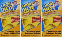 RUGED - 3-2Pks Chore Boy Golden Fleece Scouring Cloths Pads Scrubs Cleaning Kitchen Tool - Thumbnail 2